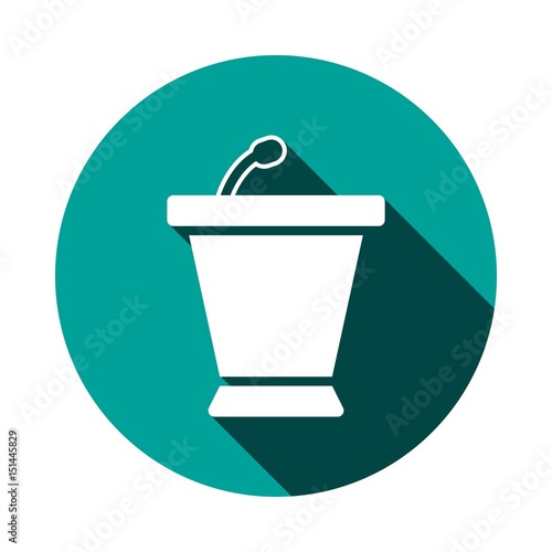 lectern with microphone icon stock vector illustration flat design