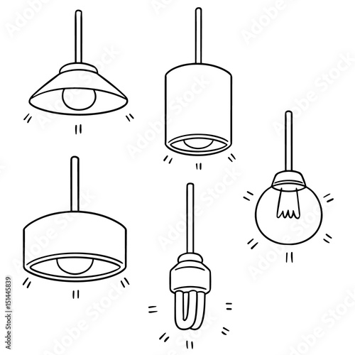 vector set of ceiling lamp