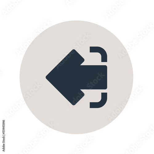 Logotipo aplicacion flecha izquierda en circulo gris