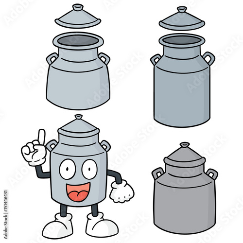 vector set of milk can