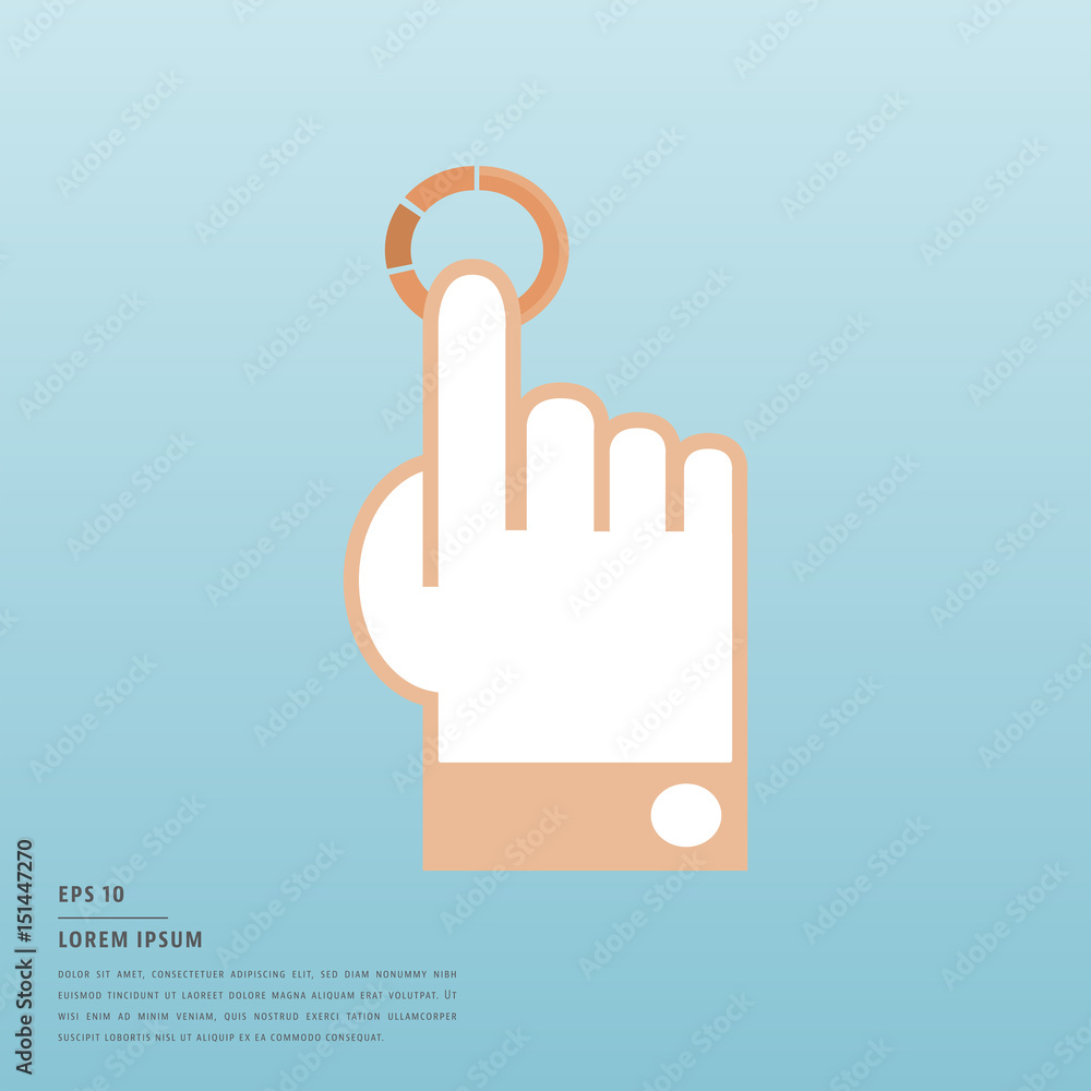 Lorem ipsum text and touch symbol Lorem ipsum text and touch symbol