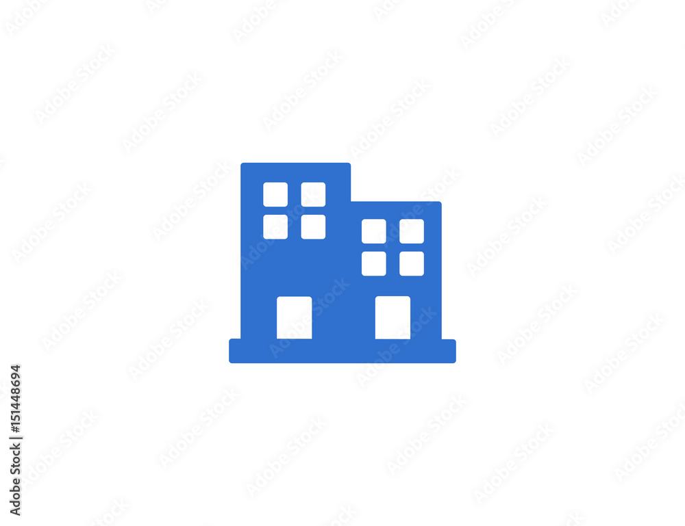 Flat vector hotel town building 