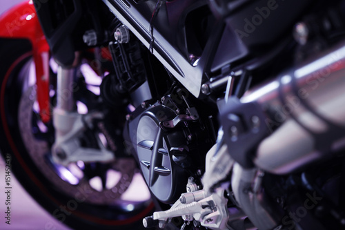 Closeup view of bike in showroom