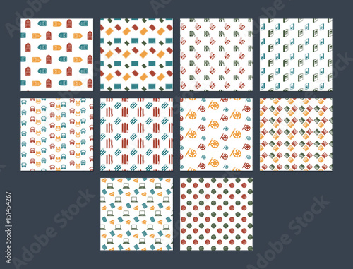 Vector icon set of different pattern