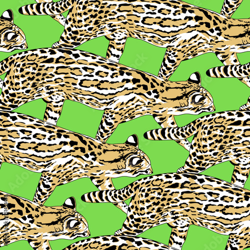 Wall Mural Fishing cat seamless pattern