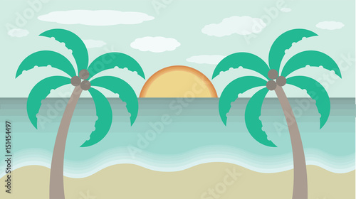 Conceptual vector of summer vacation