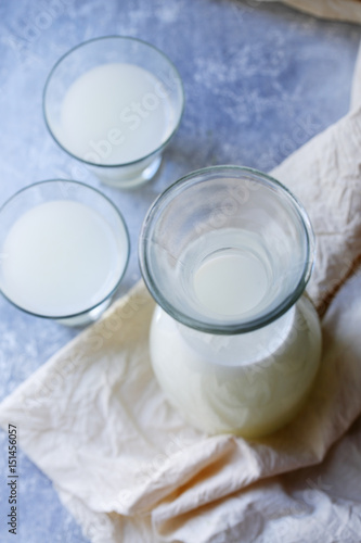 Homemade serum in a Pitcher Top view photo