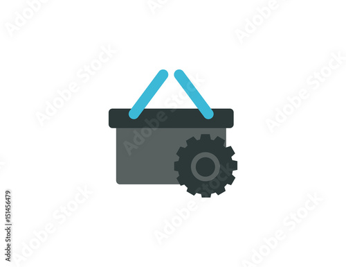 Flat vector colorful cart shopping settings web
