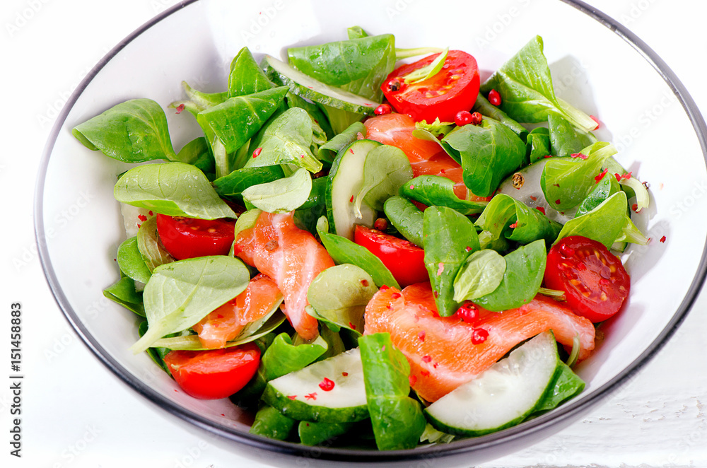 Fresh Salmon Salad. Healthy eating Fresh Salmon Salad. Healthy eating