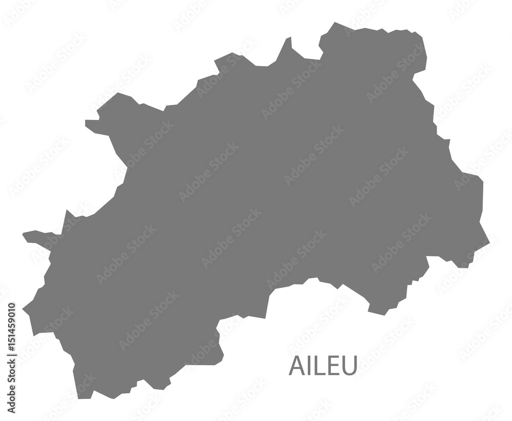 Aileu East Timor map grey illustration silhouette