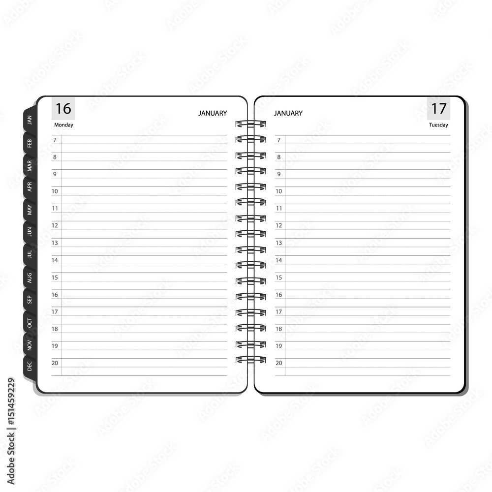 Open planner vector Open planner vector