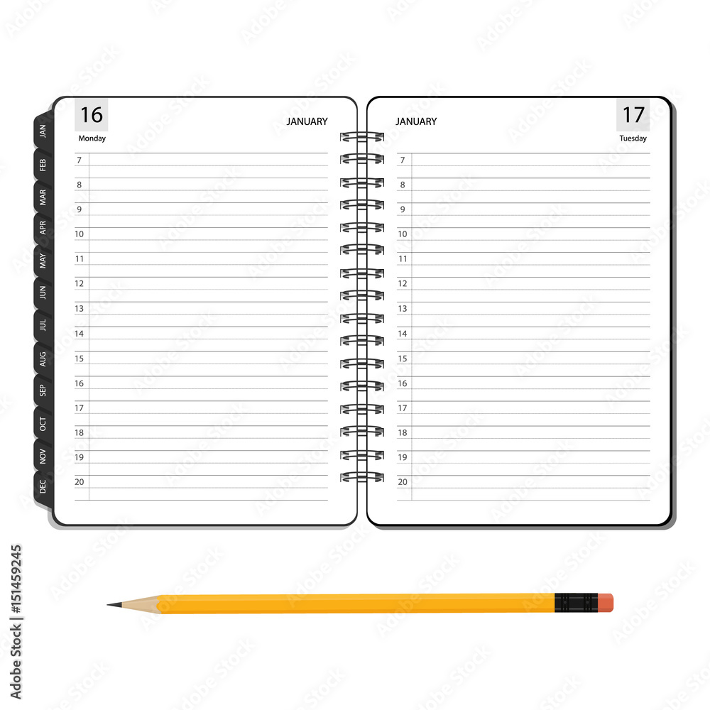 Open planner vector Open planner vector