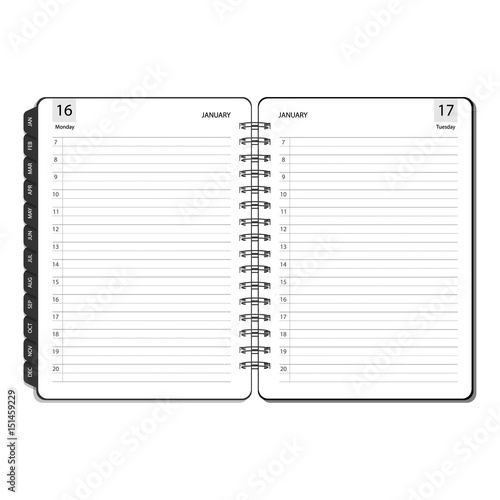 Open planner vector