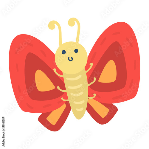 Colorful butterfly with abstract decorative pattern vector graphic summer fre...