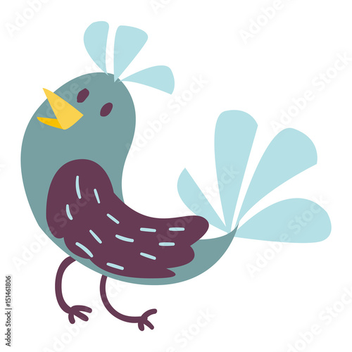 Cute bird vector illustration cartoon colorful