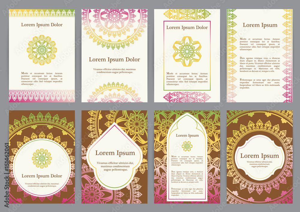 Vector templates with mandala. Stock Vector | Adobe Stock