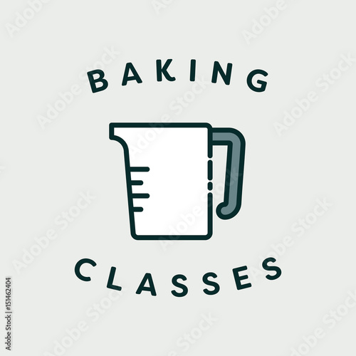 Vector image of measuring jar with text baking classes