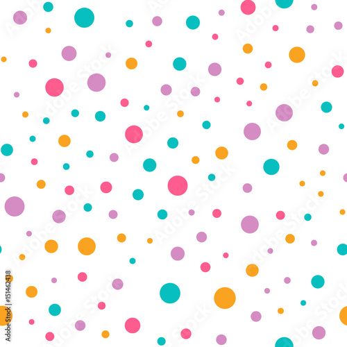 Cute circle seamless pattern on white background