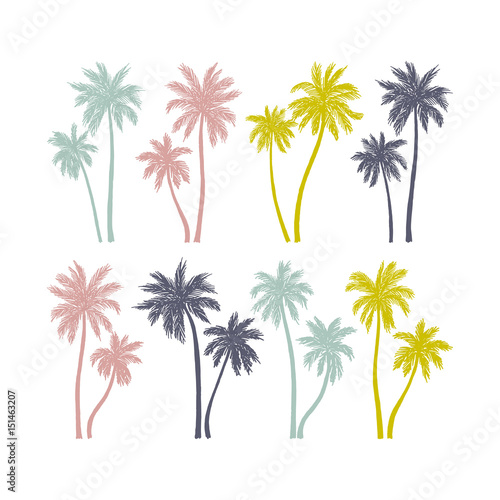 Hand drawn palm trees © barkarola