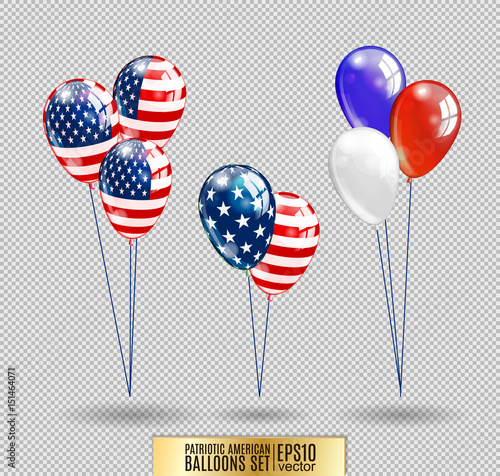 US Patriotic balloons. Colored Balloons specially for the Fourth of July. Memorial Day. Martin Luther King Day. Country National Colors.