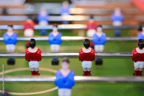 Foosball table closeup