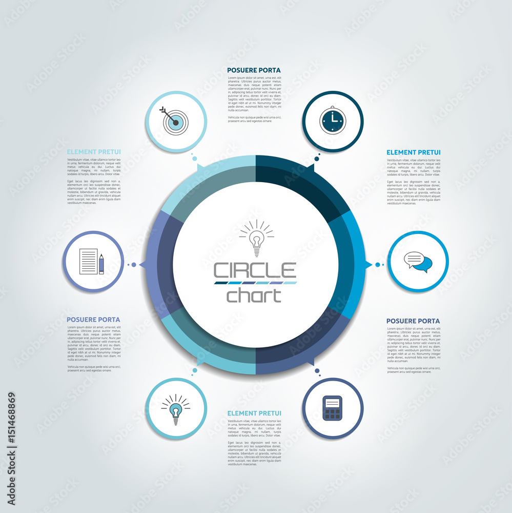Fototapeta premium Circle, round infographic chart, diagram, scheme.