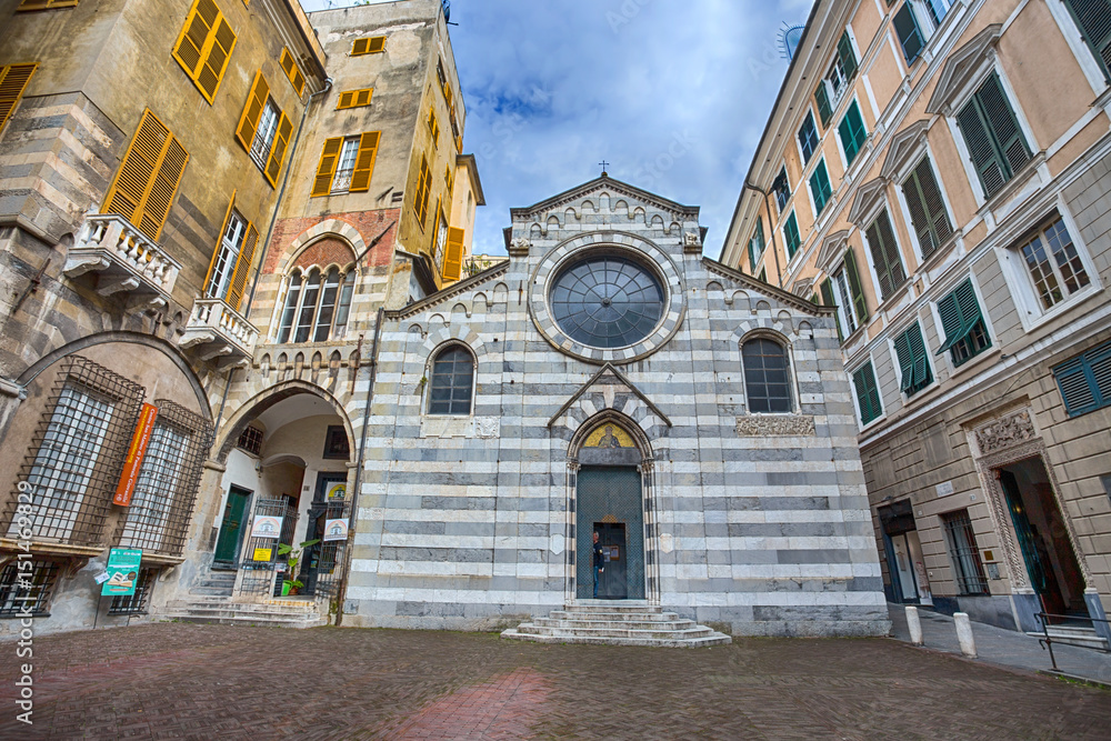 GENOA (GENOVA), ITALY, MAY 05, 2017 - San Matteo (Mattew) Church in Genoa historic center, Italy