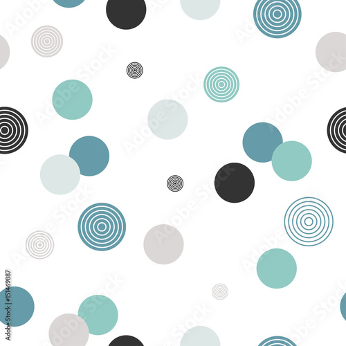 Circle pattern. Modern stylish texture. Repeating dot, spiral, round abstract background for wall paper. Flat minimalistic design.