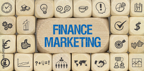 Finance Marketing / Würfel mit Symbole