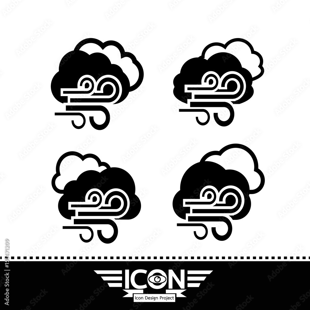 Obraz premium cloud with wind icon