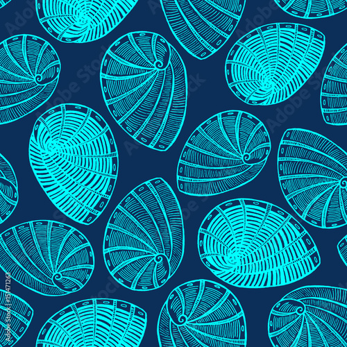 vector hand drawn dark shell background