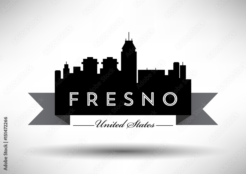 Vector Graphic Design of Fresno City Skyline