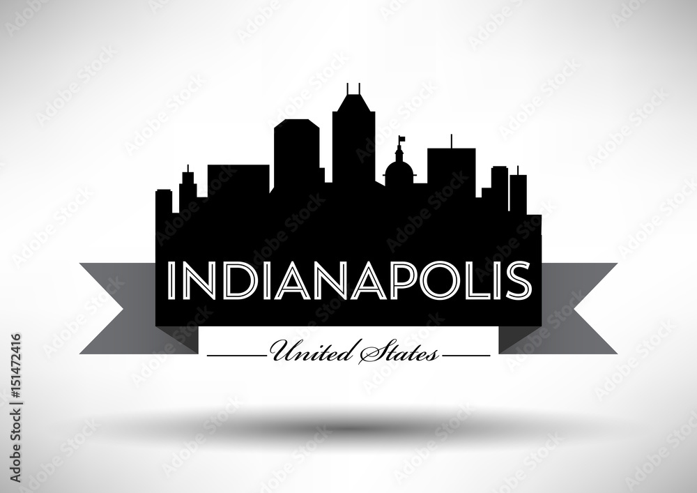 Vector Graphic Design of Indianapolis City Skyline