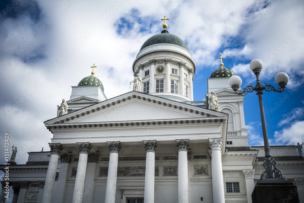 Helsinki cathedral overlooking Senate Square in the Finnish capital
