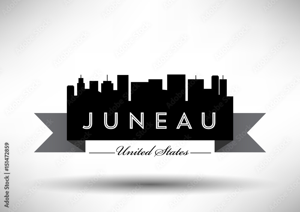 Vector Graphic Design of Juneau City Skyline
