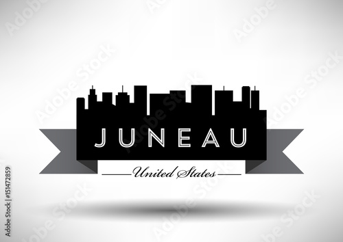 Vector Graphic Design of Juneau City Skyline