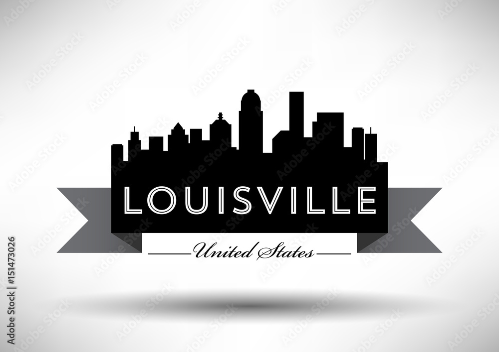 Vector Graphic Design of Louisville City Skyline