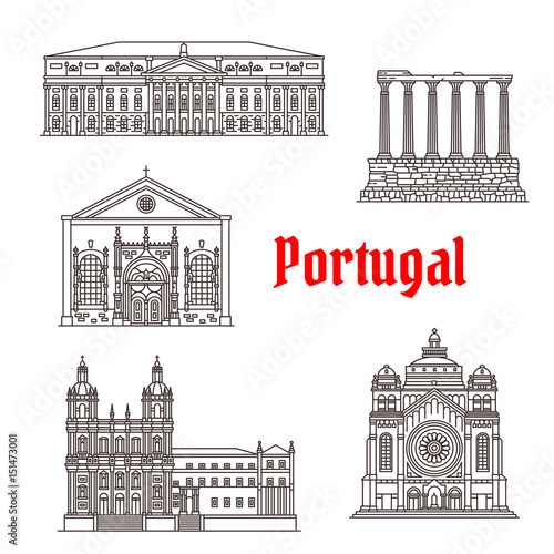 Architecture Portugal landmark vector buildings