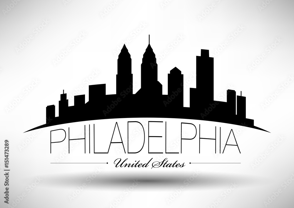 Vector Graphic Design of Philadelphia City Skyline