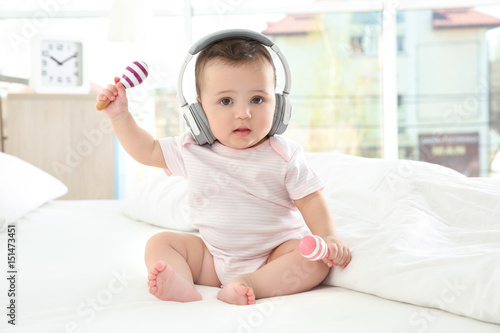 Cute little baby with headp...
