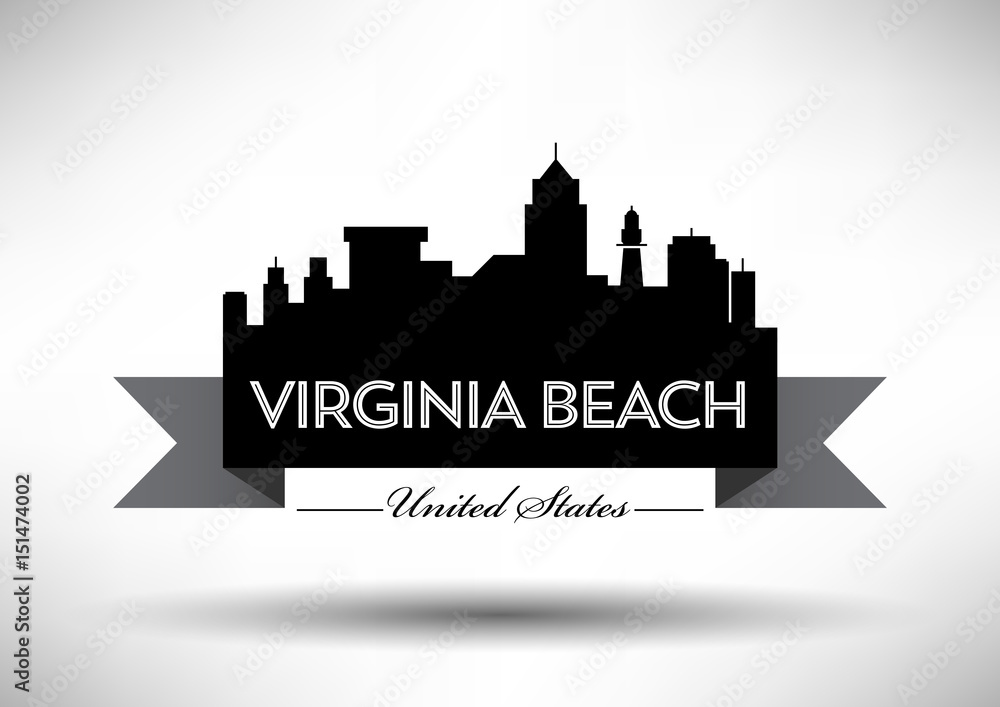 Vector Graphic Design of Virginia Beach City Skyline