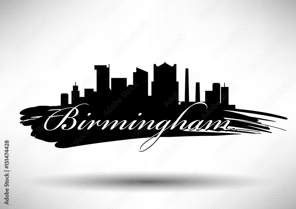 Vector Graphic Design of Birmingham City Skyline