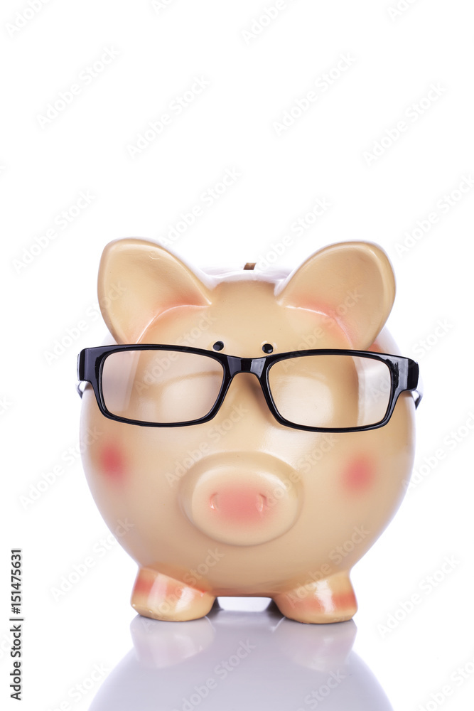 Piggybank with glasses Piggybank with glasses