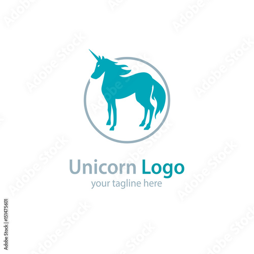 Logo with a unicorn on a white background