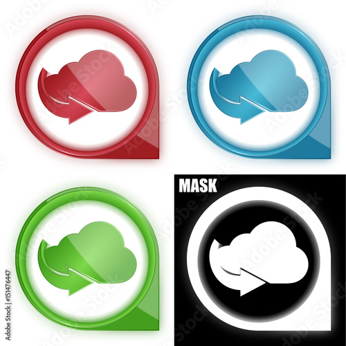 ikona w okręgu ze strzałką i blaskiem zestaw