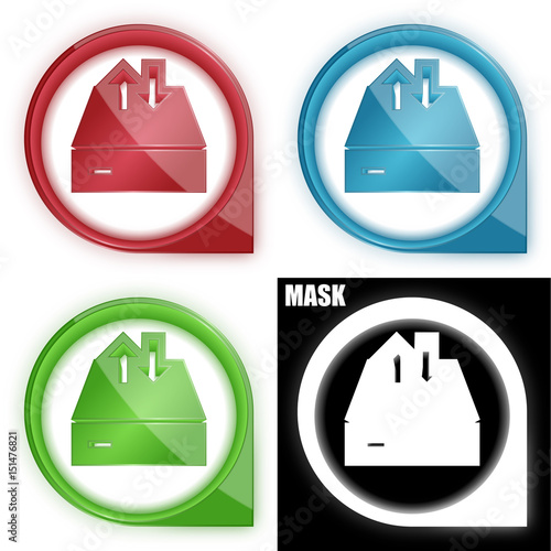 ikona w okręgu ze strzałką i blaskiem zestaw