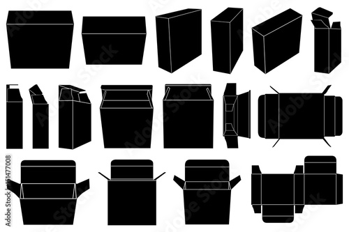 Boxes set isolated on white