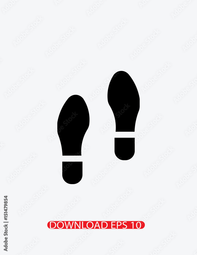 Human shoes footprints silhouette icon, Vector Human shoes footprints silhouette icon, Vector