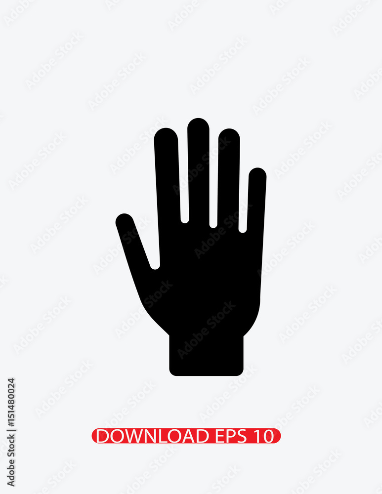 Hand silhouette icon, Vector Hand silhouette icon, Vector
