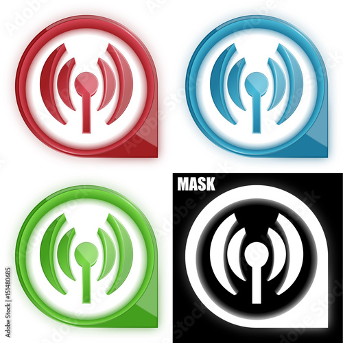 ikona w okręgu ze strzałką i blaskiem zestaw